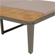 Pemberly Row Solid Acacia Wood Foldable Garden Sun Lounger in Brown
