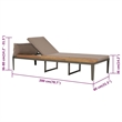 Pemberly Row Solid Acacia Wood Foldable Garden Sun Lounger in Brown