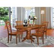 Pemberly Row 5-Piece Wood Dining Set with Butterfly Leaf in Saddle Brown