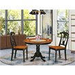 Pemberly Row 3-Piece Round Wood Dining Set in Black and Cherry