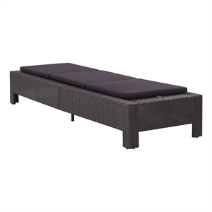 Pemberly Row PE Rattan 86.6 x 29.5 in Multi-Position Sun Bed in Black