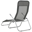 Pemberly Row Textilene Folding Sun Lounger Set of 2 in Anthracite