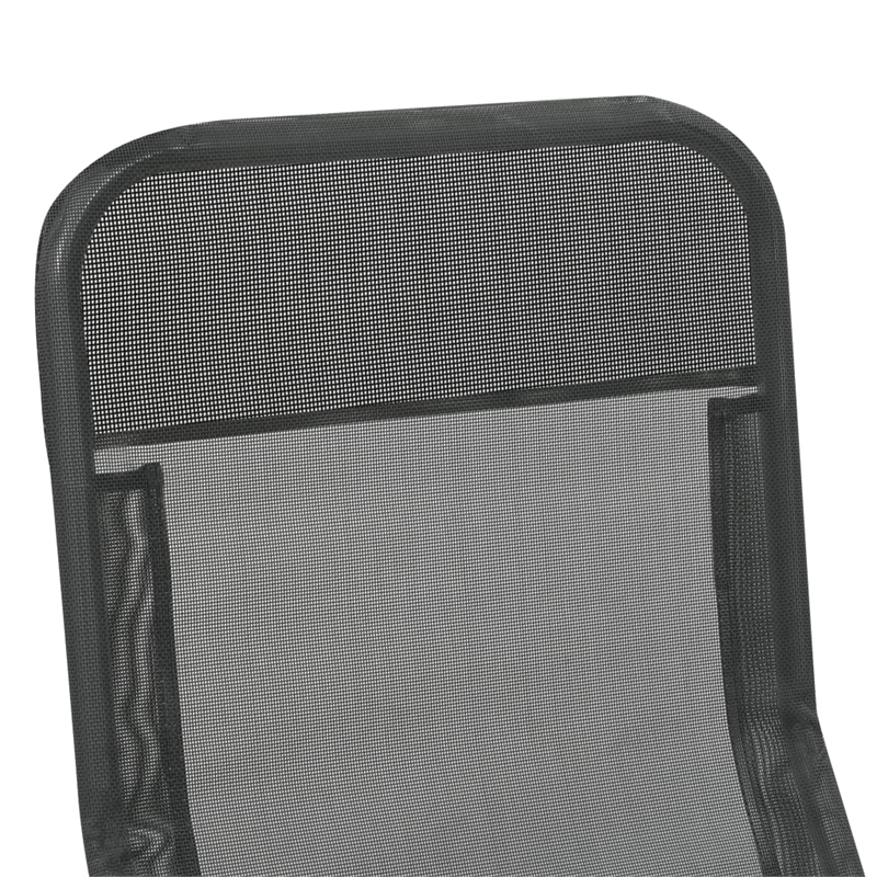 Pemberly Row Textilene Folding Sun Lounger Set of 2 in Anthracite