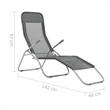 Pemberly Row Textilene Folding Sun Lounger Set of 2 in Anthracite