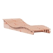 Pemberly Row Solid Douglas Fir Wood Adjustable Sun Lounger in Natural