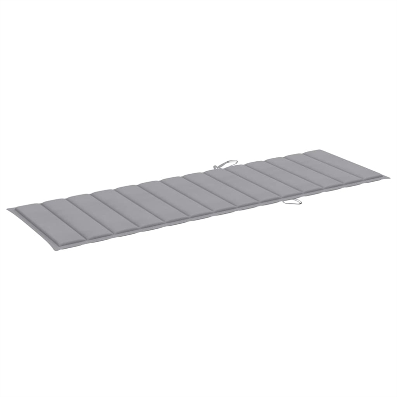 Pemberly Row Acacia Wood Sun Lounger with Adjustable Footrests in Gray