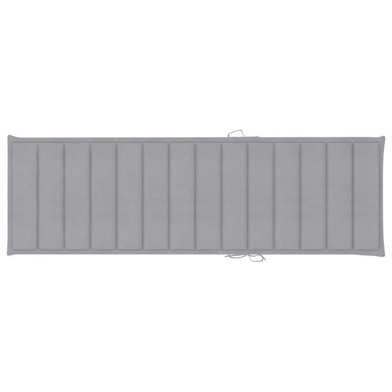 Pemberly Row Acacia Wood Sun Lounger with Adjustable Footrests in Gray