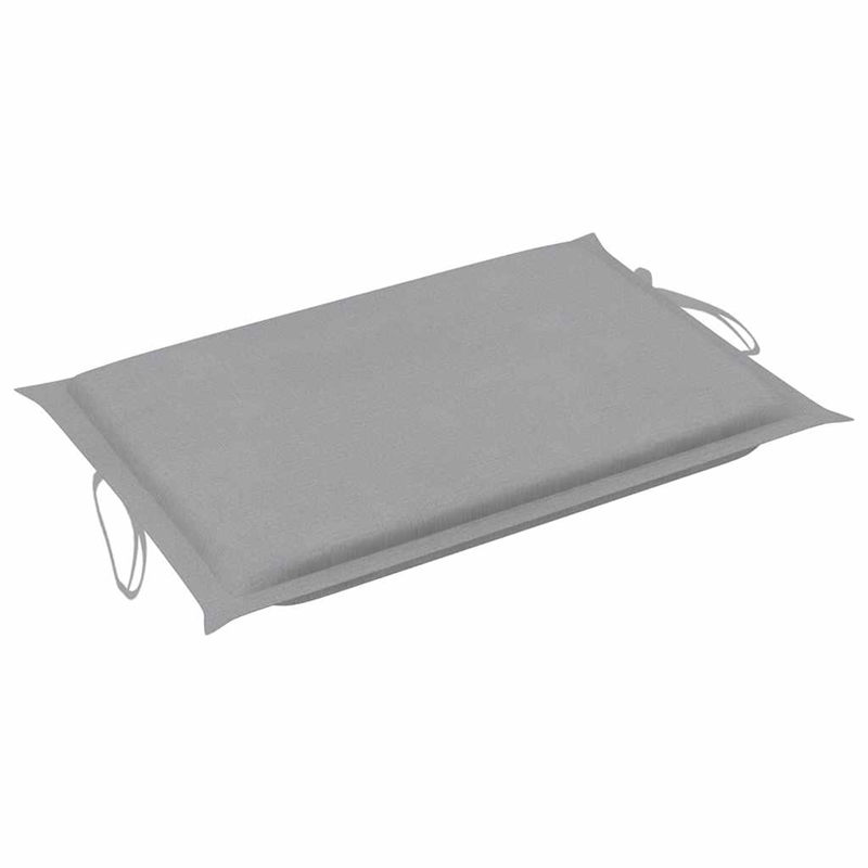 Pemberly Row Solid Acacia Wood Foldable Sun Lounger with Cushion in Gray