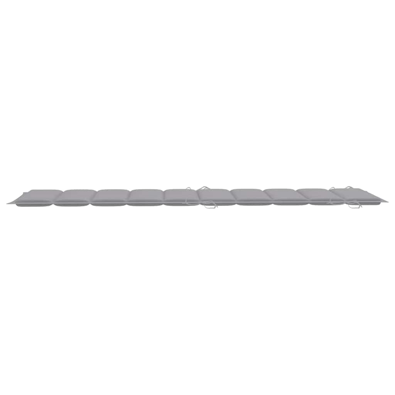Pemberly Row Solid Acacia Wood Foldable Sun Lounger with Cushion in Gray