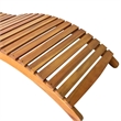 Pemberly Row Solid Acacia Wood Foldable Sun Lounger with Cushion in Cream