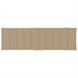 Pemberly Row Solid Acacia Wood Foldable Sun Lounger with Cushion in Beige