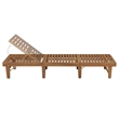 Pemberly Row Solid Acacia Wood 4-Position Foldable Sun Lounger in Black