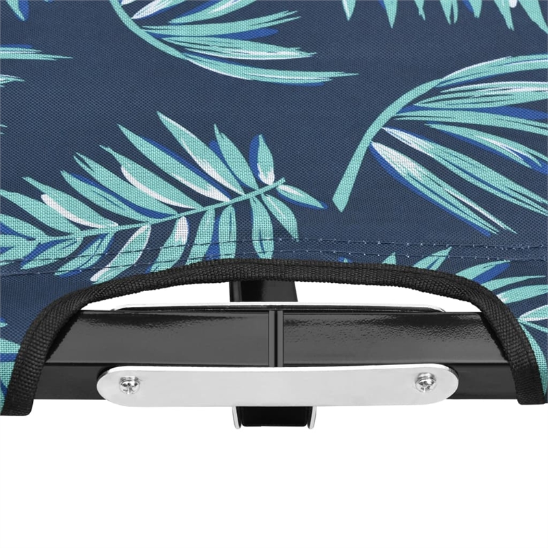 Pemberly Row Steel 2-Person Foldable Sun Lounger in Green/Leaf Print