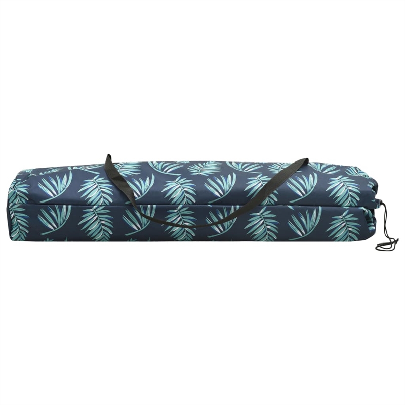 Pemberly Row Steel 2-Person Foldable Sun Lounger in Green/Leaf Print