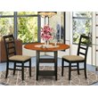 Pemberly Row 3-Piece Dining Set in Black & Cherry with Round Table