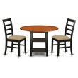 Pemberly Row 3-Piece Dining Set in Black & Cherry with Round Table