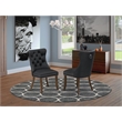 Pemberly Row Faux Leather Parson Dining Chairs in Dark Gray (Set of 2)