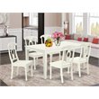 Pemberly Row 7-Piece Wood Dining Set with Rectangular Table Linen White