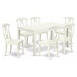 Pemberly Row 7-Piece Wood Dining Set with Rectangular Table Linen White