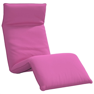 Pemberly Row Oxford Fabric 5-Position Folding Sun Lounger in Pink
