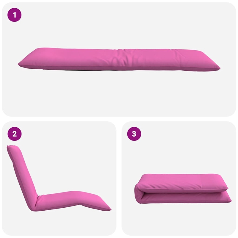 Pemberly Row Oxford Fabric 5-Position Folding Sun Lounger in Pink