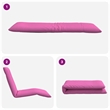 Pemberly Row Oxford Fabric 5-Position Folding Sun Lounger in Pink