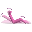 Pemberly Row Oxford Fabric 5-Position Folding Sun Lounger in Pink