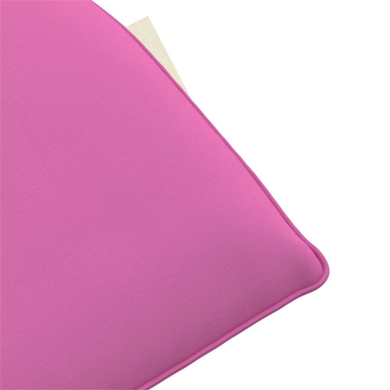 Pemberly Row Oxford Fabric 5-Position Folding Sun Lounger in Pink
