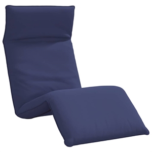 Pemberly Row Oxford Fabric 5-Position Folding Sun Lounger in Navy Blue