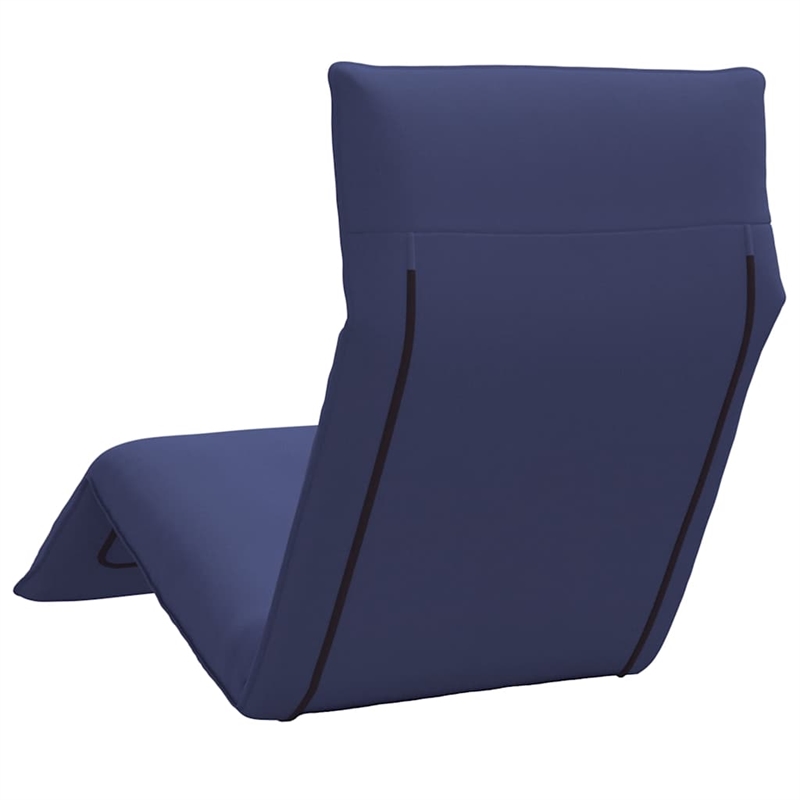 Pemberly Row Oxford Fabric 5-Position Folding Sun Lounger in Navy Blue