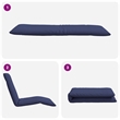Pemberly Row Oxford Fabric 5-Position Folding Sun Lounger in Navy Blue