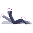 Pemberly Row Oxford Fabric 5-Position Folding Sun Lounger in Navy Blue