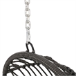 Pemberly Row Gray Fabric Rattan Hanging Basket Chair with 8 ft Chain