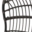 Pemberly Row Gray Fabric Rattan Hanging Basket Chair with 8 ft Chain