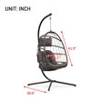 Pemberly Row Gray Aluminum Hanging Egg Chair with Stand and Cup Holder