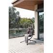 Pemberly Row Gray Aluminum Hanging Egg Chair with Stand and Cup Holder