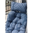 Pemberly Row Blue Aluminum Hanging Egg Chair with Stand and Cup Holder