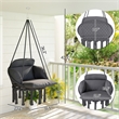 Pemberly Row Gray Steel Hanging Hammock Swing Chair 31.5
