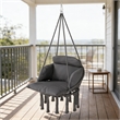 Pemberly Row Gray Steel Hanging Hammock Swing Chair 31.5