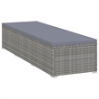 Pemberly Row PE Rattan Adjustable Sun Lounger Set with Table in Gray