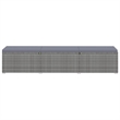 Pemberly Row PE Rattan Adjustable Sun Lounger Set with Table in Gray