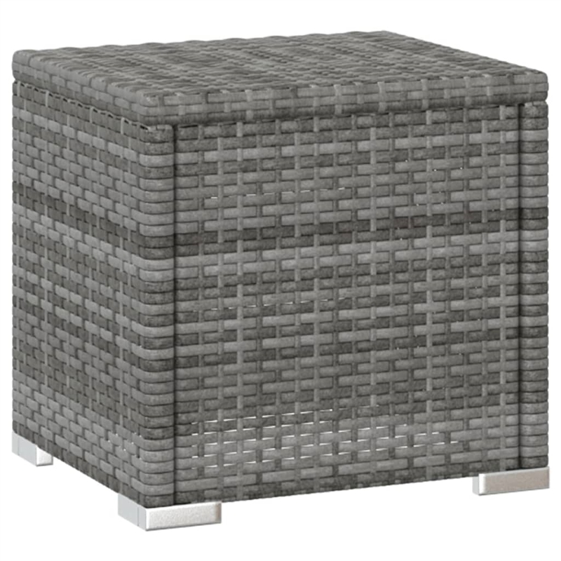Pemberly Row PE Rattan Adjustable Sun Lounger Set with Table in Gray