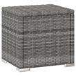 Pemberly Row PE Rattan Adjustable Sun Lounger Set with Table in Gray