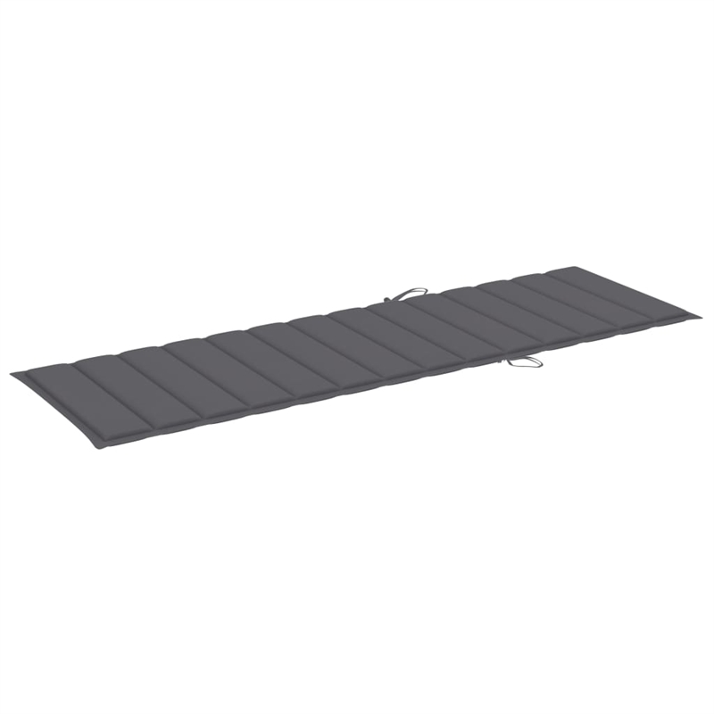 Pemberly Row Solid Acacia Wood Adjustable Sun Lounger with Wheels in Gray
