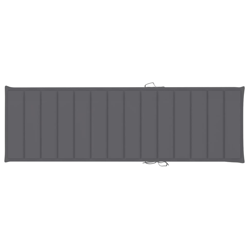Pemberly Row Solid Acacia Wood Adjustable Sun Lounger with Wheels in Gray