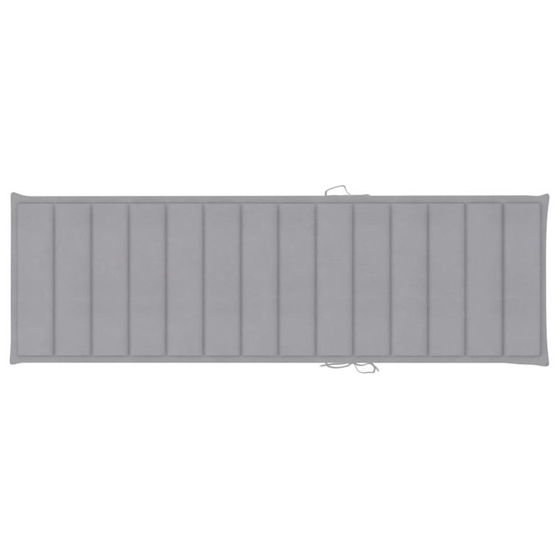 Pemberly Row Solid Acacia Wood Foldable Sun Lounger with Wheels in Grey