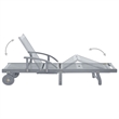 Pemberly Row Solid Acacia Wood Foldable Sun Lounger with Wheels in Grey