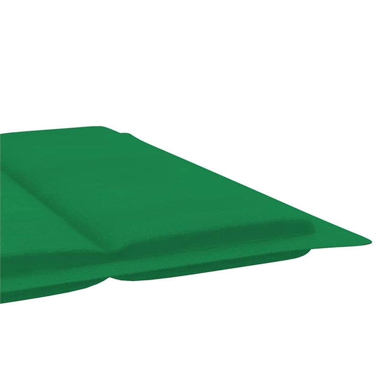Pemberly Row Solid Acacia Wood Foldable Sun Lounger with Cushion in Green