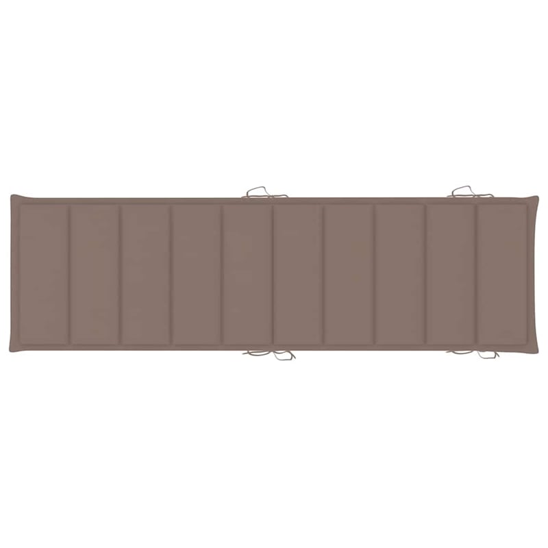 Pemberly Row Solid Acacia Wood Foldable Ergonomic Sun Lounger in Taupe