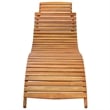 Pemberly Row Solid Acacia Wood Foldable Ergonomic Sun Lounger in Taupe
